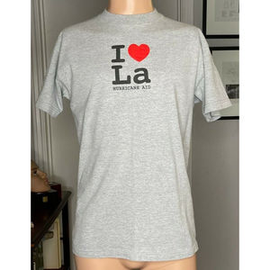 Equinox Fitness I Love LA Hurricane Relief T-Shirt Medium Gray Louisiana Comfort